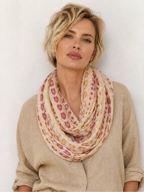 Anthropologie - Do Everything in Love Infinity Scarf Ikat Print - NWT